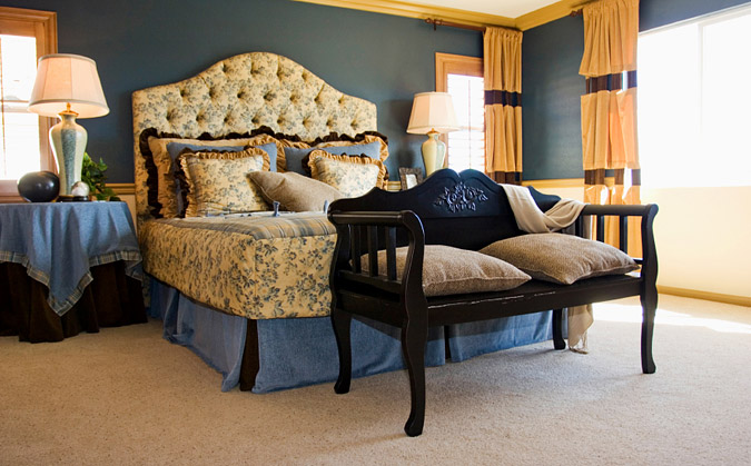 Gold and Blue Bedroom Decor