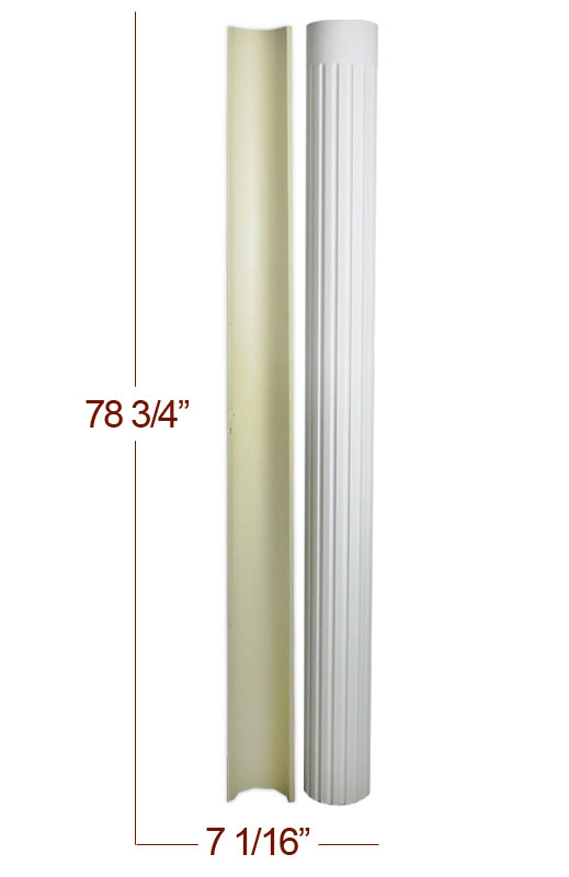 7" Diameter Fluted Half Columns