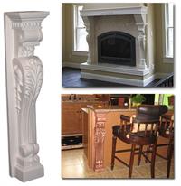 Fireplace Details about   Hand Carved Solid Wood Leaf Pilaster Corbel Island, 