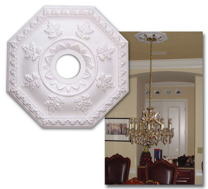 WishiHadThat Polygonal Dish Ceiling Medallion Ready for Paint